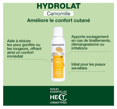 Pranarôm Hydrolat de Camomille Noble Bio (Eco) Décongestionne - Peaux Sensibles 150 Ml...