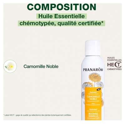 Pranarôm Hydrolat de Camomille Noble Bio (Eco) Décongestionne - Peaux Sensibles 150 Ml...
