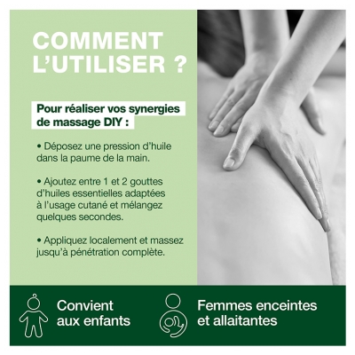 Pranarômélange d'Huile de Massage Végétale Neutre Bio (Eco) Formule Riche et Non Grasse 100 ml