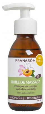 Pranarômélange d'Huile de Massage Végétale Neutre Bio (Eco) Formule Riche et Non Grasse 100 ml
