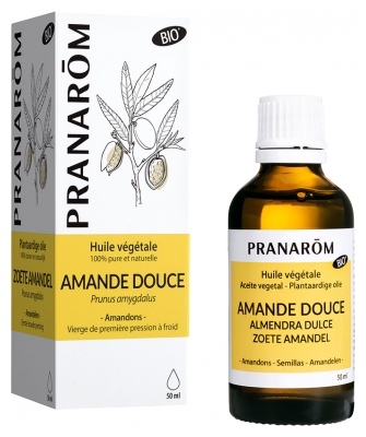 Pranarôm Huile Végétaleamande Douce Bio Adoucissante et Protectrice Première Pression à Froid Des Amandes Fruits de l'Amandier 50 ml
