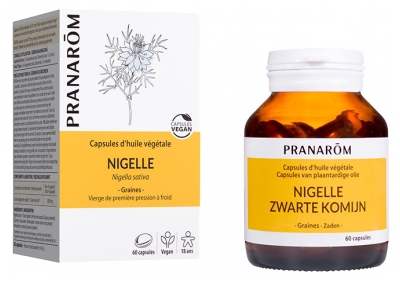 Pranarôm Huile Végétale Nigelle Capsules Vierge de Première Pression à Froid Graines Huile d'Exception 60 Capsules