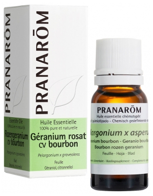Pranarôm Huile Essentielle Géranium Rosat Cv Bourbon Pélargonium X Graveolens Bourbon Feuille Hect 10 ml