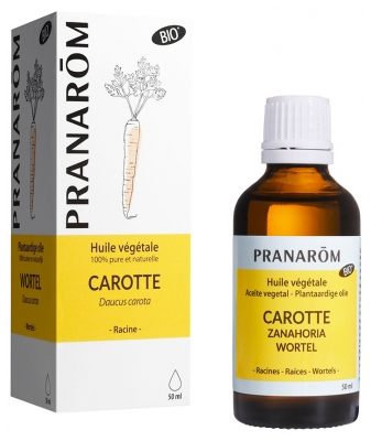 Pranarôm Huile Végétale Carotte Bio Éclat du Teint Extrait Lipidique Titré de Racines de Carotte 50 ml