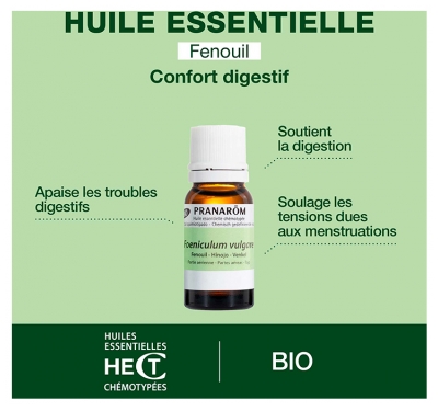 Pranarôm Huile Essentielle Fenouil Bio Foeniculum Vulgare Partie Distillée : Partie Aérienne 10 Ml...