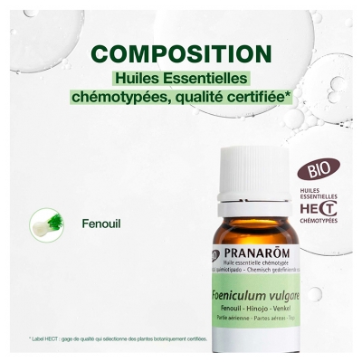 Pranarôm Huile Essentielle Fenouil Bio Foeniculum Vulgare Partie Distillée : Partie Aérienne 10 Ml...