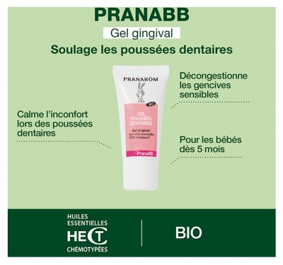 Pranarôm Gel Gingival Bio Aux Huiles Essentielles Biologiques Camomille Noble et Giroflier 15 ml