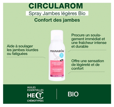 Pranarôm Spray Corporel Jambes Légères Bio (Eco) 75 ml