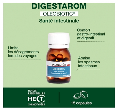 Pranarôm Digestarom Oleobiotic Santé Intestinale Adultes 15 Capsules