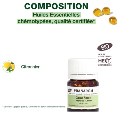 Pranarôm Perles Citronnier Bio 60 Perles