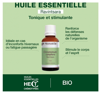Pranarôm Ravintsara Feuille Bio 30 ml