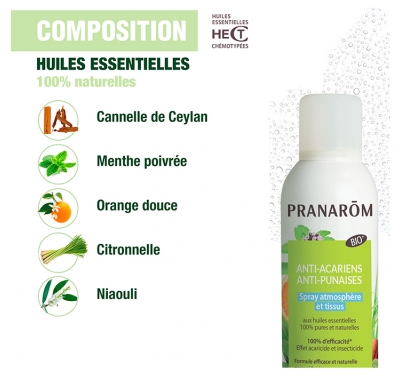 Pranarôm Allergoforce Spray Anti-Acariens Anti-Punaises et Anti-Tiques Effet Désinfectant Acaricide en 8H 150 ml