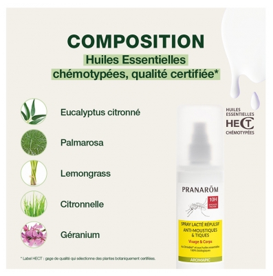 Pranarôm Aromapic Spray Lacté Anti-Moustiques 100 ml