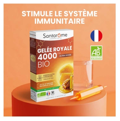 Santarome Ruche Royale Gelée Royale 4000 mg 10 Ampoules de 15 ml