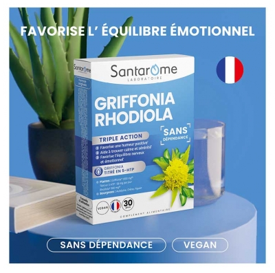 Santarome Griffonia Rhodiola Triple Action 30 Gélules
