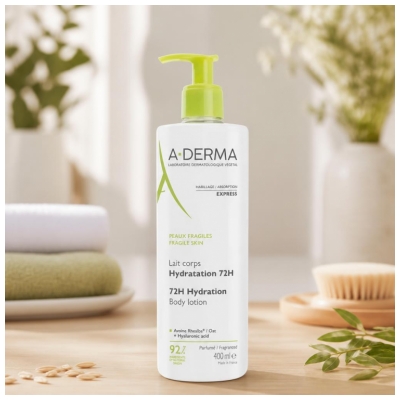A-DERMA Lait Corps Hydratation 72H Peaux Fragiles 400 ml
