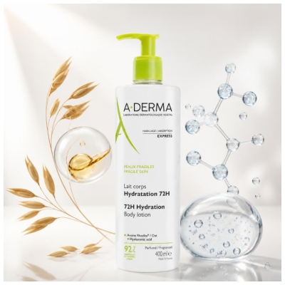 A-DERMA Lait Corps Hydratation 72H Peaux Fragiles 400 ml