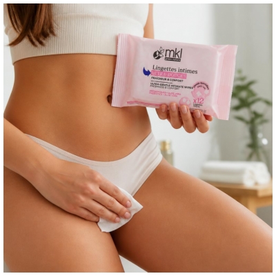 MKL Green Nature Lingettes Intimes Ultra-Douces Fraîcheur & Confort 12 Lingettes