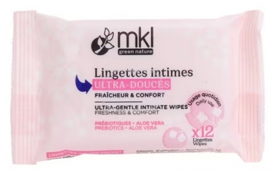 MKL Green Nature Lingettes Intimes Ultra-Douces Fraîcheur & Confort 12 Lingettes