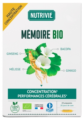 Nutrivie Complexe Mémoire Bio 20 Ampoules de 10 ml