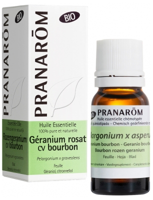 Pranarôm Huile Essentielle Géranium Rosat Cv Bourbon Bio Pélargonium X Graveolens Bourbon Feuille 10 Ml...