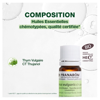 Pranarôm Thym Vulgaire à Thymol Huile Essentielle 10 ml
