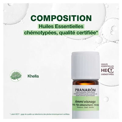 Pranarôm Huile Essentielle de Khella Ammi Visnaga Semence Hect 5 ml