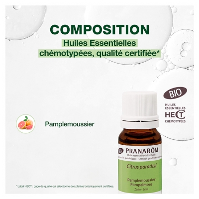 Pranarôm Huile Essentielle Pamplemoussier Citrus Paradisi Zeste Hect 10 ml