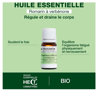 Pranarôm Romarin à Verbénone Bio Huile Essentielle 5 ml