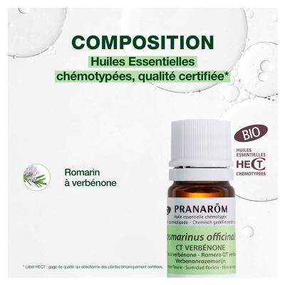 Pranarôm Romarin à Verbénone Bio Huile Essentielle 5 ml