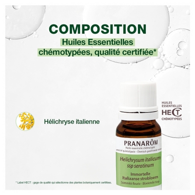 Pranarôm Huile Essentielle Immortelle - Helichrysum Italicum - Hélichryse Italienne Sommité Fleurie Hect 10 Ml...