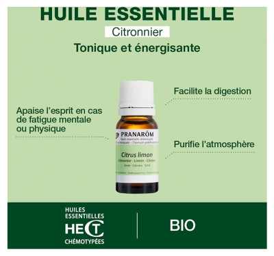 Pranarôm Huile Essentielle Citronnier Zeste Bio 10 ml