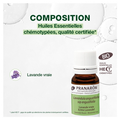 Pranarôm Huile Essentielle Lavande Vraie Bio Lavandula Angustifolia Ssp Angustifolia Sommité Fleurie Hect 10 ml