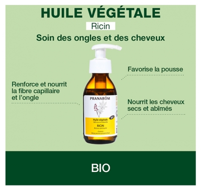 Pranarôm Huile Végétale de Ricin Bio Ricinus Communis - Vierge de Première Pression à Froid 100 Ml...