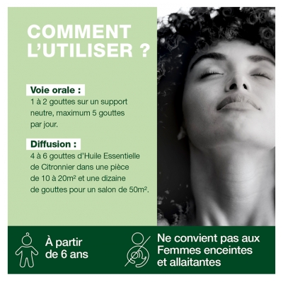 Pranarôm Huile Essentielle Citronnier Bio Zeste Format Familial 30 ml