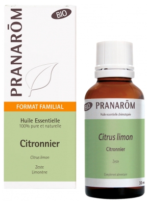 Pranarôm Huile Essentielle Citronnier Bio Zeste Format Familial 30 ml