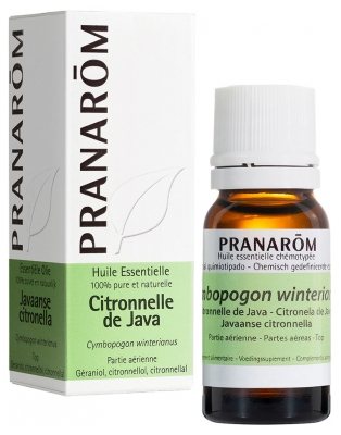 Pranarôm Huile Essentielle Citronnelle de Java Cymbopogon Winterianus Partie Aérienne Hect 10 ml