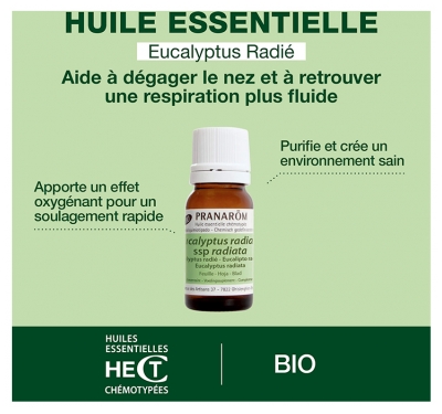 Pranarôm Huile Essentielle Eucalyptus Radié Bio Eucalyptus Radiata Ssp Radiata Feuille Hect 10 ml