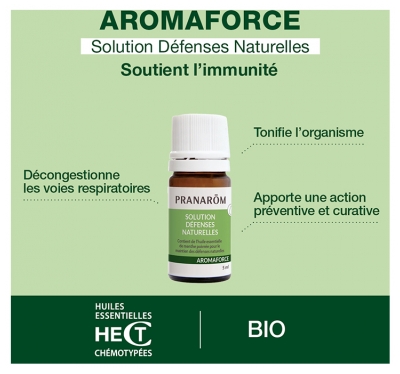Pranarôm Solution Défenses Naturelles Bio Augmente la Résistance de l'Organisme 5 ml