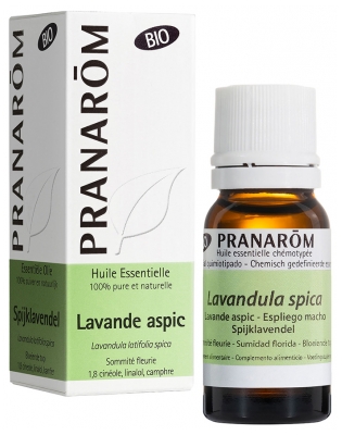 Pranarôm Huile Essentielle Lavande Aspic Bio Lavandula Latifolia Sommité Fleurie Hect 10 ml