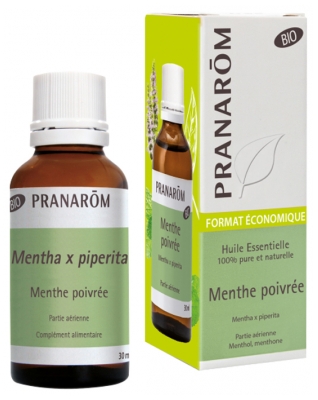 Pranarôm Huile Essentielle de Menthe Poivrée Bio - Partie Aérienne - Format Familial - 30 ml