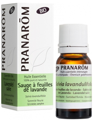 Pranarôm Huile Essentielle Sauge à Feuilles de Lavande Bio Salvia Lavandulifolia Sommité Fleurie Hect 10 ml