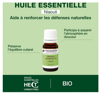 Pranarôm Huile Essentielle Niaouli Bio Melaleuca Quinquenervia Feuille Hect 10 ml