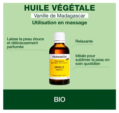 Pranarôm Huile de Vanille Bio - Gourmande Douce Hydratante 50 ml