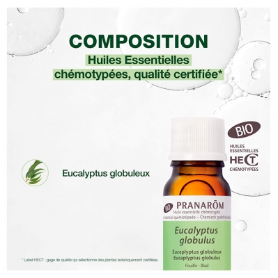 Pranarôm Huile Essentielle Eucalyptus Globuleux Bio Eucalyptus Globulus Feuille 10 ml