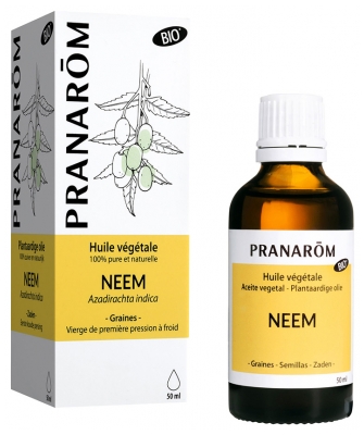 Pranarôm Huile Végétale Neem Bio Azadirachta Indiça - Vierge de Première Pression à Froid 50 ml