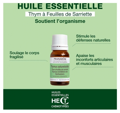 Pranarôm Thym a Feuilles de Sarriette Sommité Fleurie 10 ml