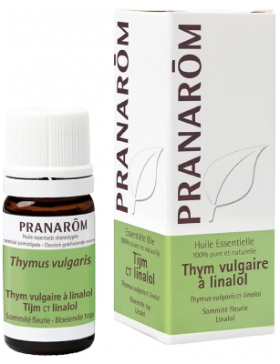 Pranarôm Huile Essentielle Thym Vulgaire à Linalol Thymus Vulgaris Sommité Fleurie Hect 5 ml