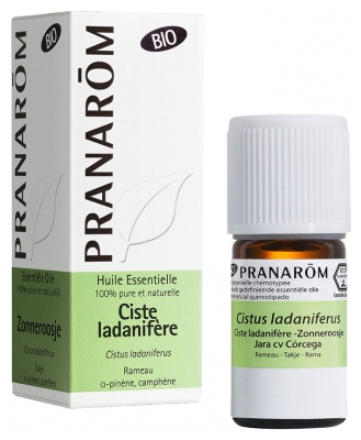 Pranarôm Huile Essentielle de Ciste Ladanifère Bio Cistus Ladaniferus Rameau Hect 5 ml