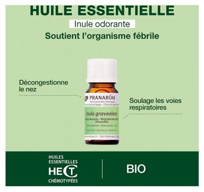 Pranarôm Huile Essentielle Inule Odorante Bio (Eco) Inula Graveolens Sommité Fleurie Hect 5 ml